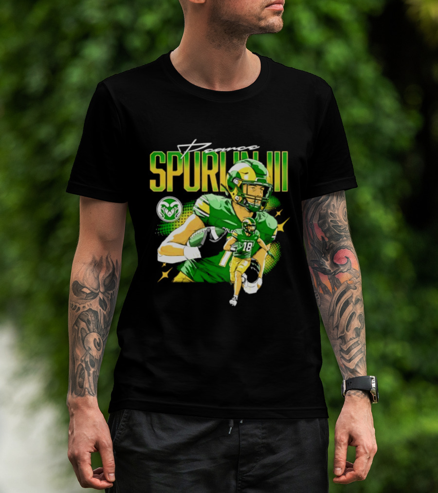Pearce Spurlin III 18 Colorado State Rams Football NCAA T-Shirt