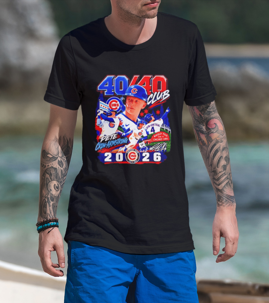 40/40 Club Pete Crow Armstrong Chicago Cubs Wrigley Field 2026 T-Shirt
