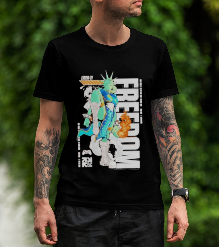 Freedom Fighter Liberty Statue Game Character Hero T-Shirt