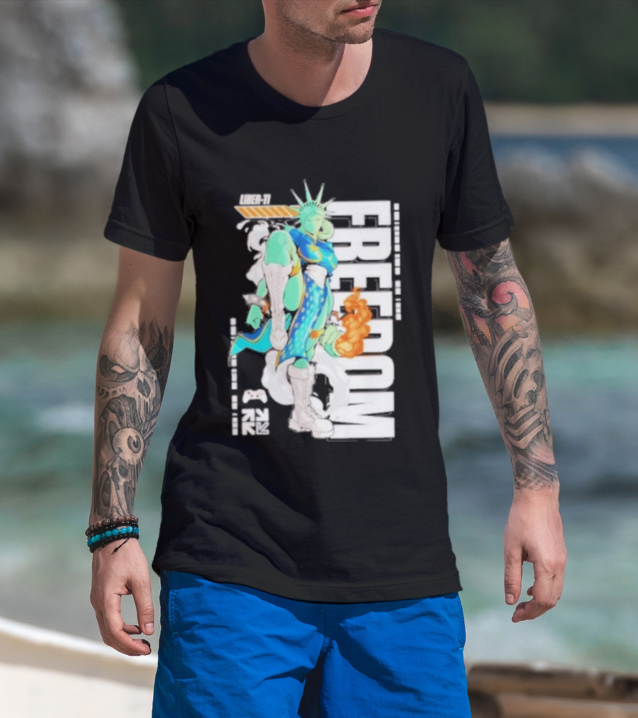 Freedom Fighter Liberty Statue Game Character Hero T-Shirt