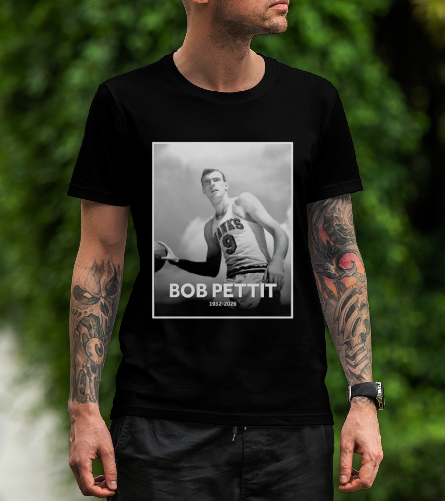 Bob Pettit 1932 2026 Hawks Basketball Legend T-Shirt