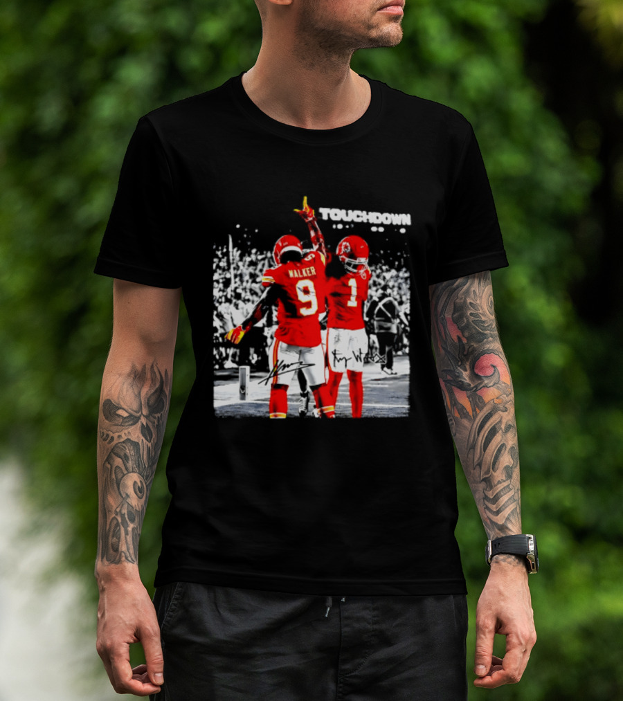 Kenneth Walker III Xavier Worthy Kansas City Chiefs Touchdown Celebration T-Shirt