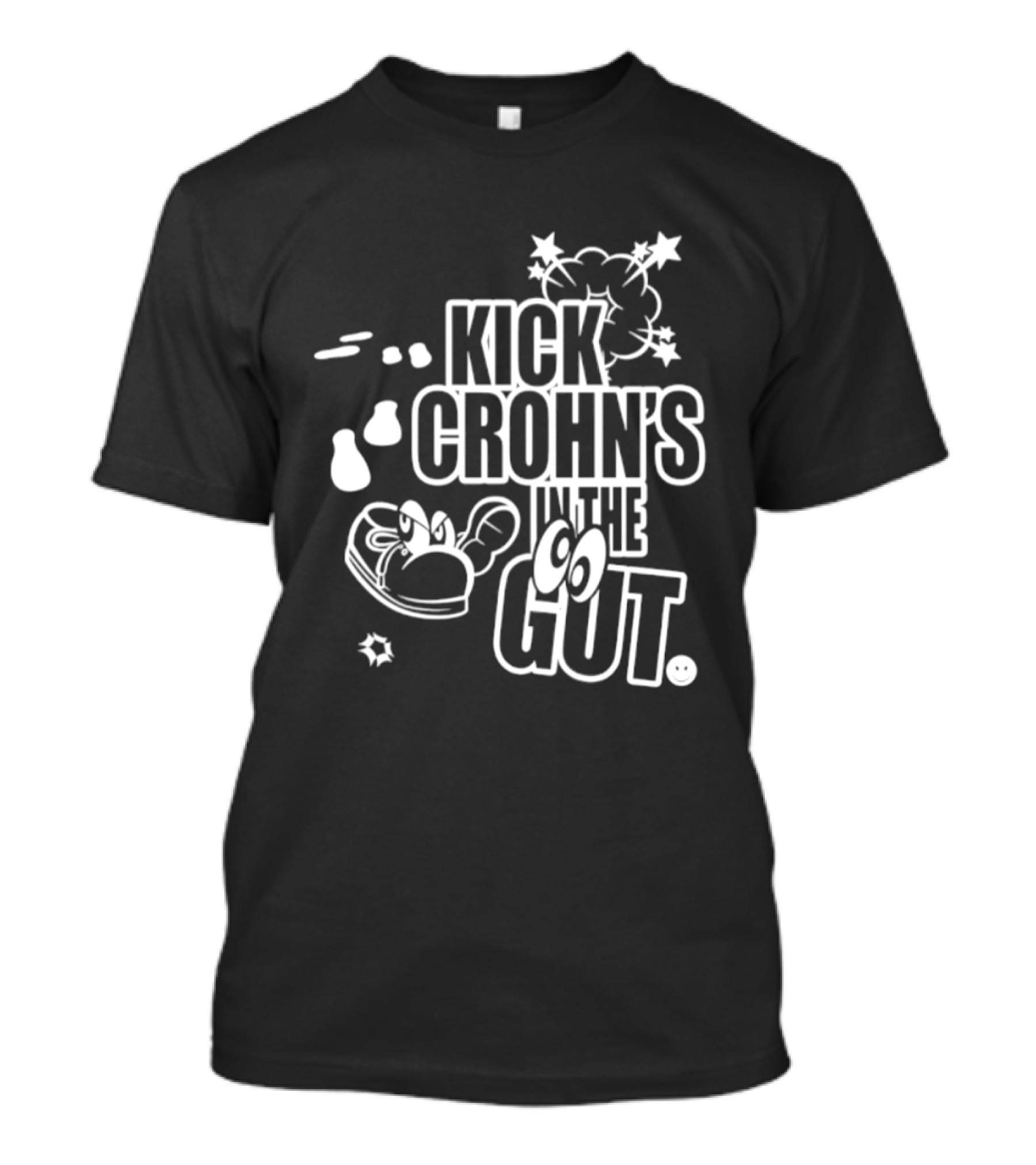 Kick Crohn's In The Gut Crohn's & Colitis Foundation Claw And Cartoon Style Fighting T-Shirt