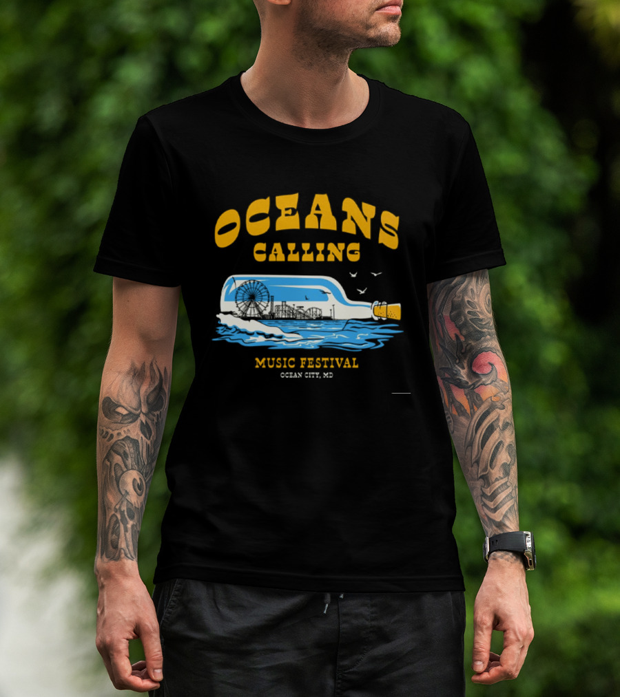 Ocean City MD Oceans Calling Music Festival 2026 Bottle Lineup T-Shirt