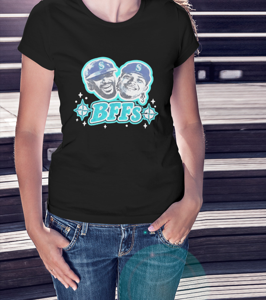BFFs Seattle Mariners Laz Michael Arroyo Big Head T-Shirt