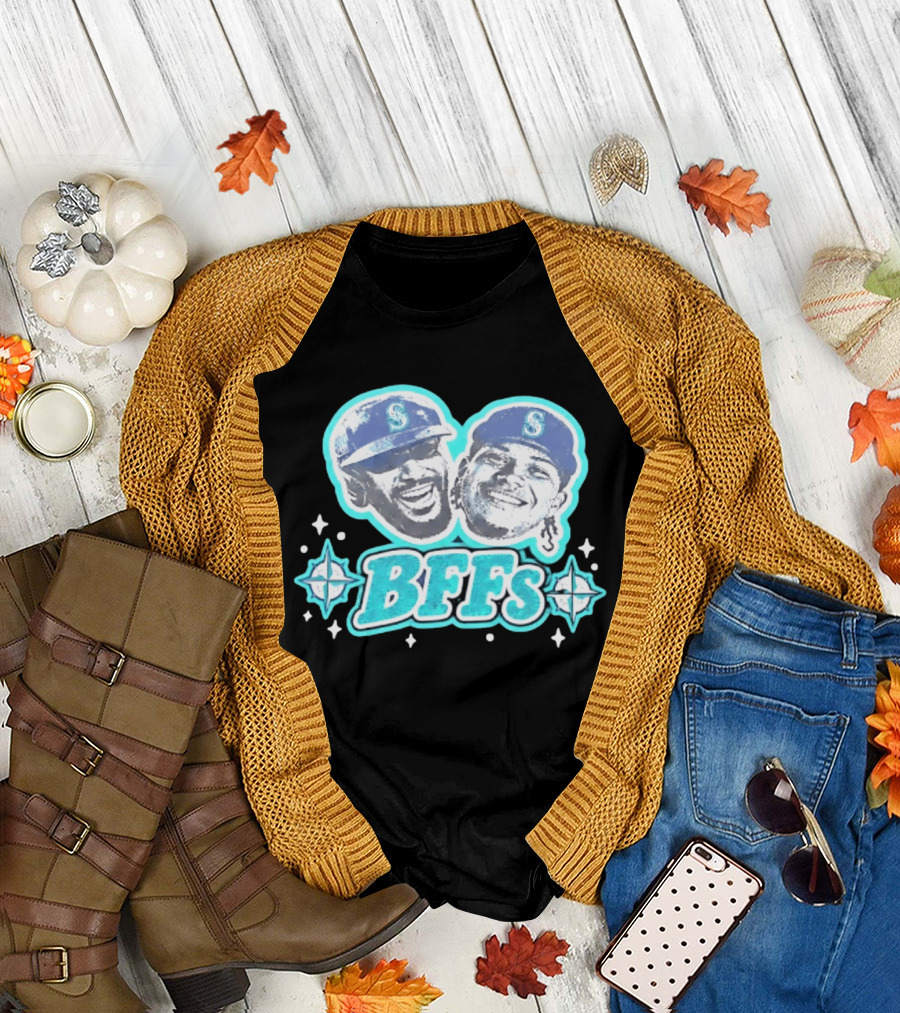 BFFs Seattle Mariners Laz Michael Arroyo Big Head T-Shirt
