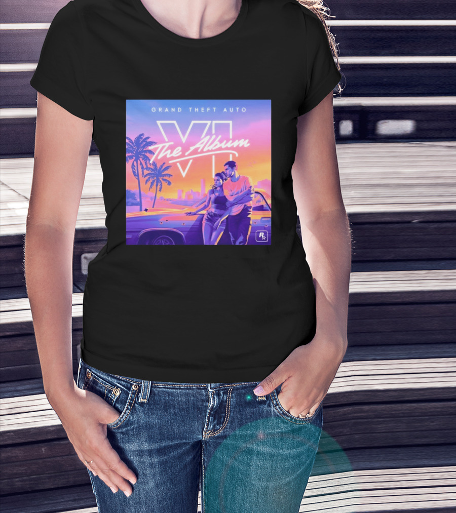 Grand Theft Auto VI The Album 2026 Retro Sunset Vibes T-Shirt