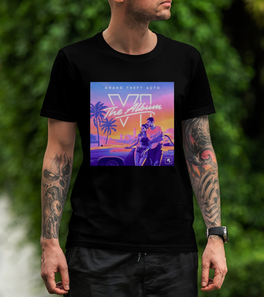 Grand Theft Auto VI The Album 2026 Retro Sunset Vibes T-Shirt