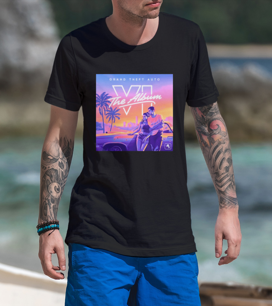 Grand Theft Auto VI The Album 2026 Retro Sunset Vibes T-Shirt