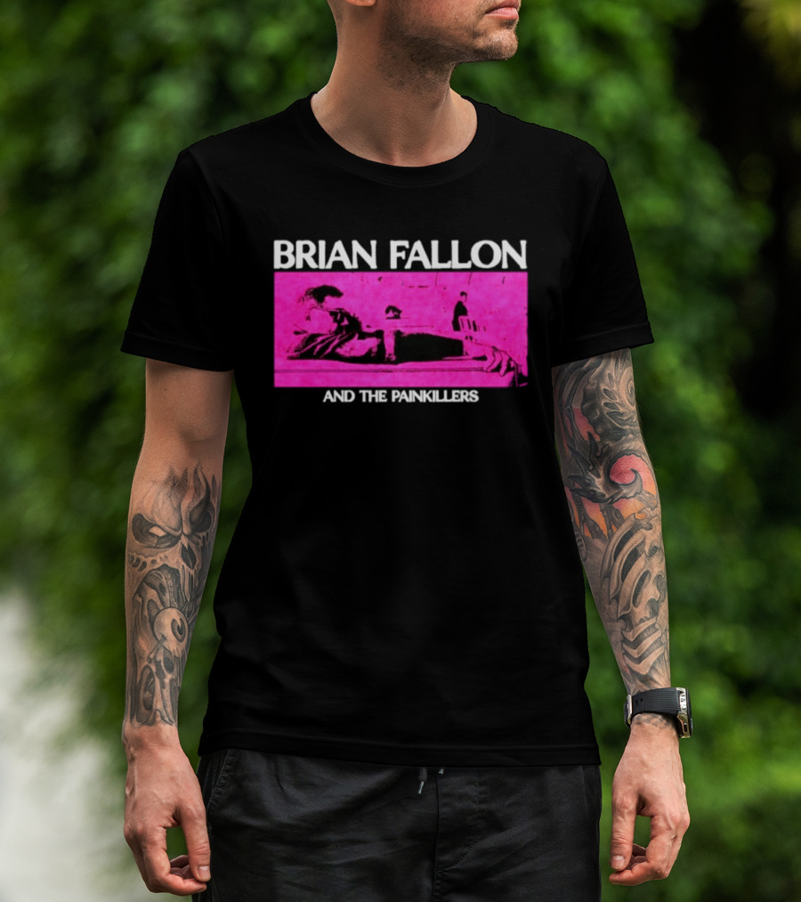 Brian Fallon And The Painkillers Pink Concert Art Gaslight Anthem T-Shirt