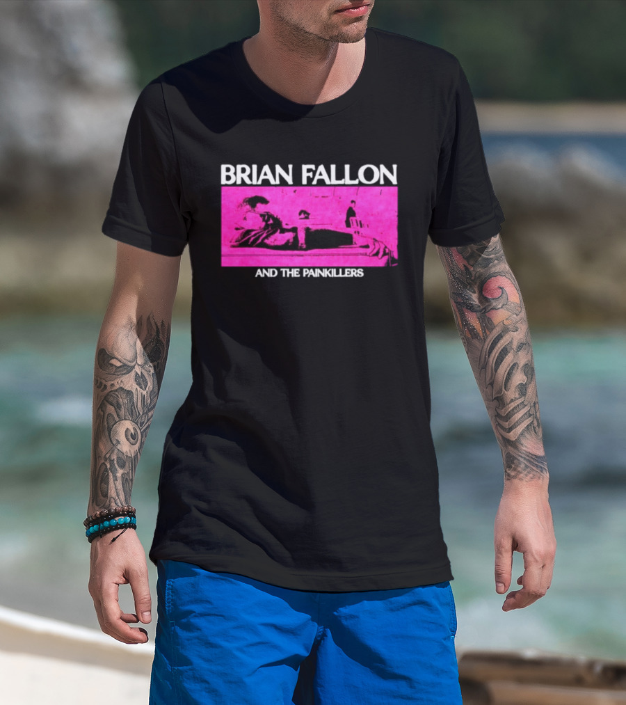 Brian Fallon And The Painkillers Pink Concert Art Gaslight Anthem T-Shirt