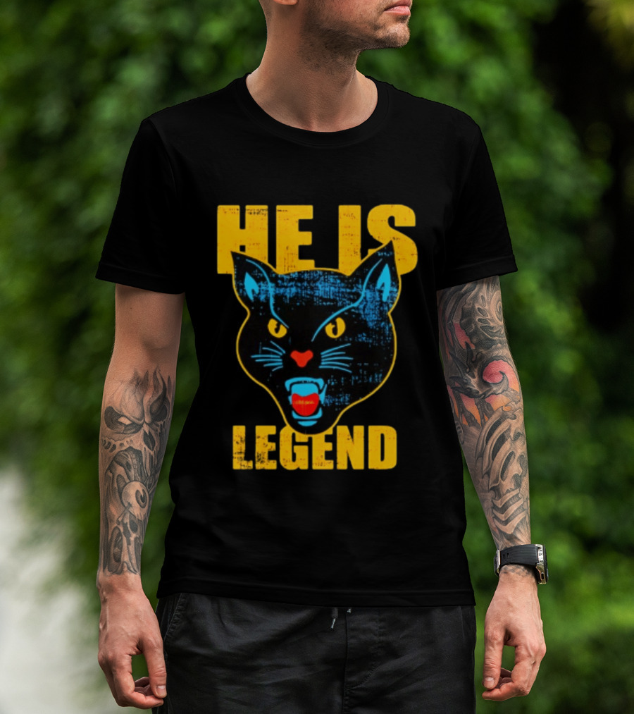 HE IS LEGEND Black Cat Fierce Panther T-Shirt