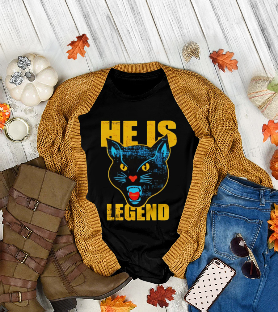 HE IS LEGEND Black Cat Fierce Panther T-Shirt