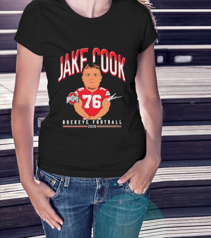 Jake Cook 76 Buckeye Football 2026 Ohio State Caricature T-Shirt