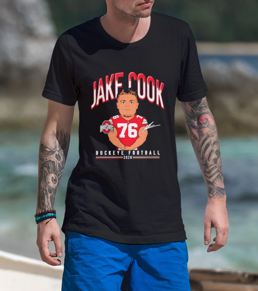 Jake Cook 76 Buckeye Football 2026 Ohio State Caricature T-Shirt