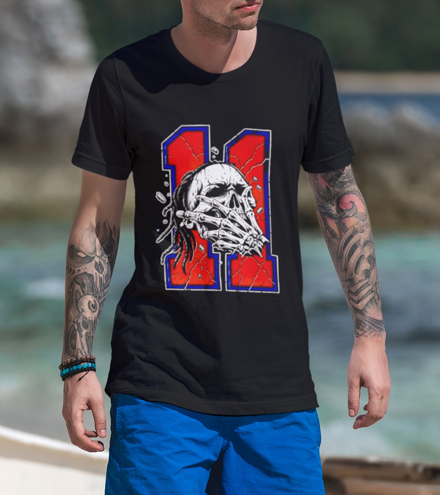 New York Knicks Jalen Brunson Captain Clutch Skull Number 11 T-Shirt