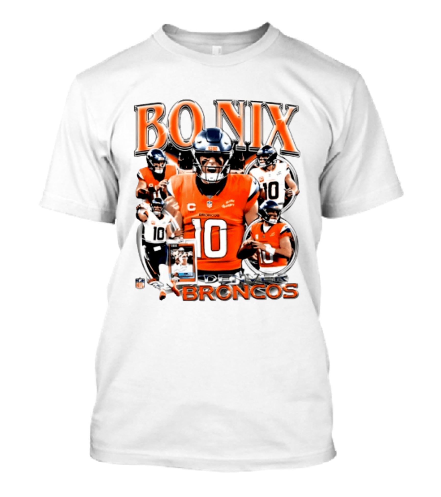 Bo Nix Denver Broncos 2026 Player #10 Collage T-Shirt