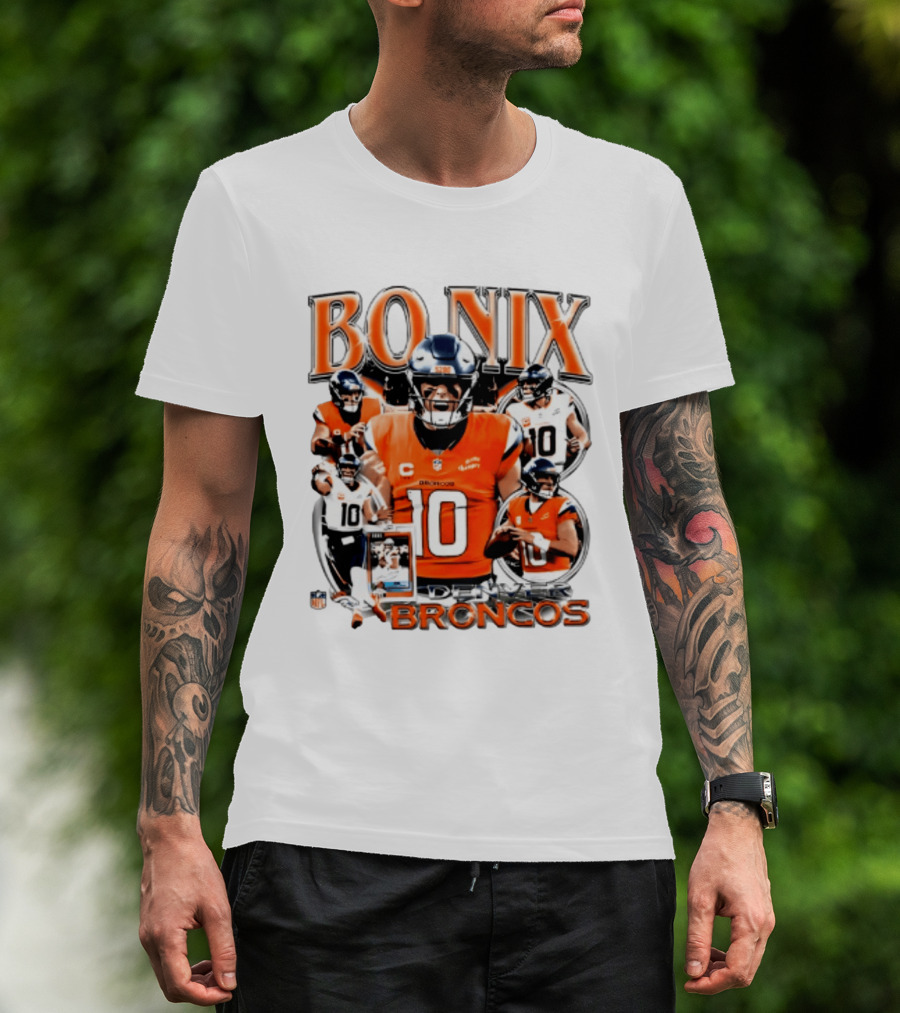 Bo Nix Denver Broncos 2026 Player #10 Collage T-Shirt
