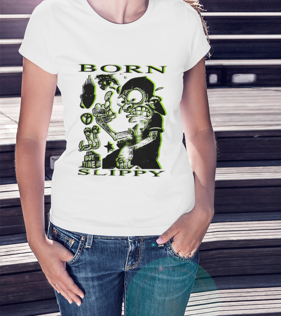 Born Slippy Bad Boy Tune Get Wet Like An Angel Two Sided T-Shirt