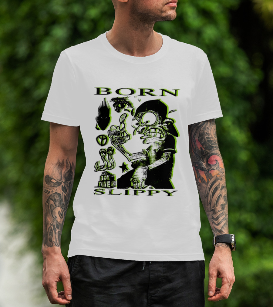 Born Slippy Bad Boy Tune Get Wet Like An Angel Two Sided T-Shirt