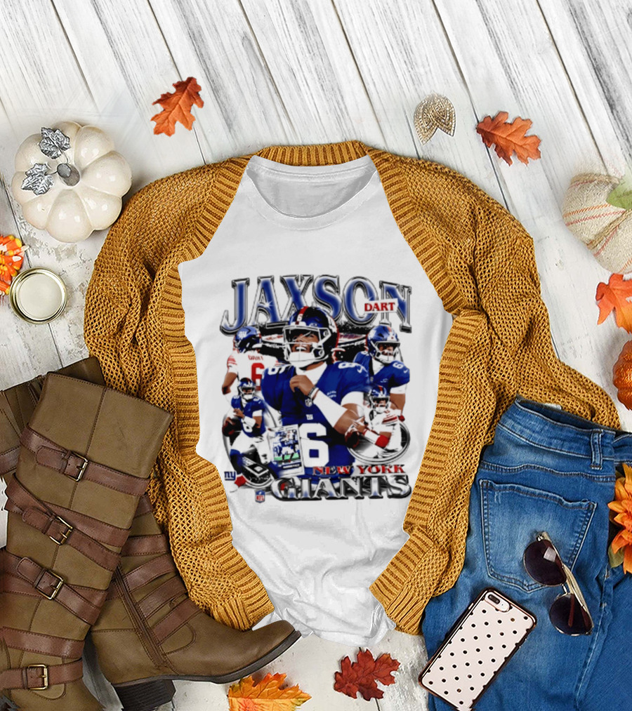 Jaxson Dart New York Giants Player Collage 2026 T-Shirt