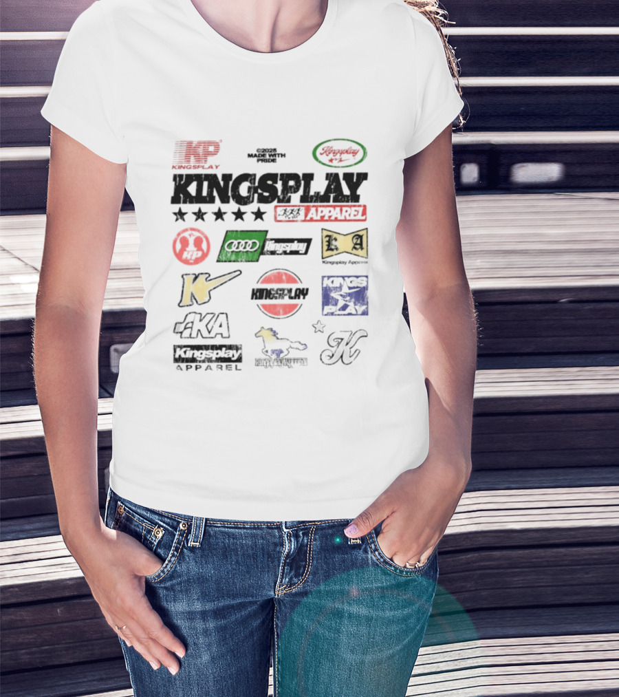 Kingsplay Vintage Style Apparel Collection Logo And Icon Mashup T-Shirt
