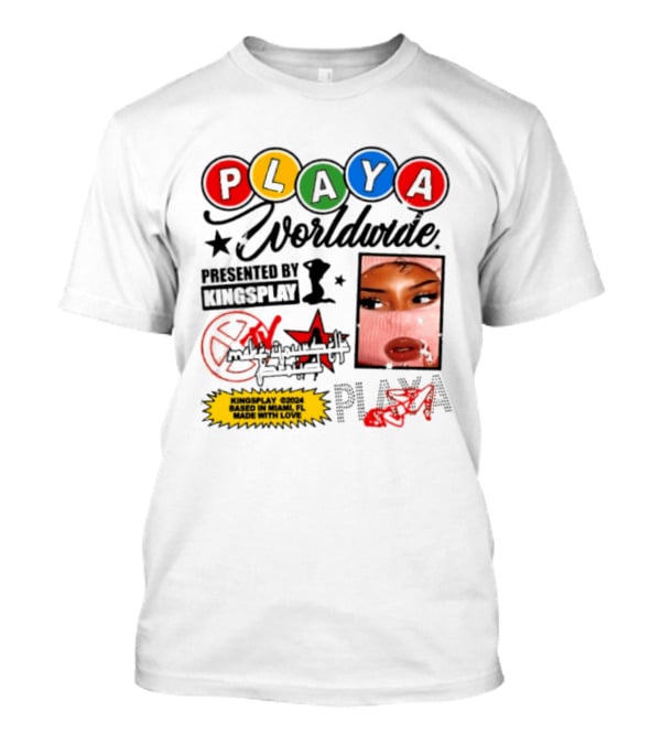 Playa Worldwide Kingsplay Miami Colorful Circles And Urban Street T-Shirt