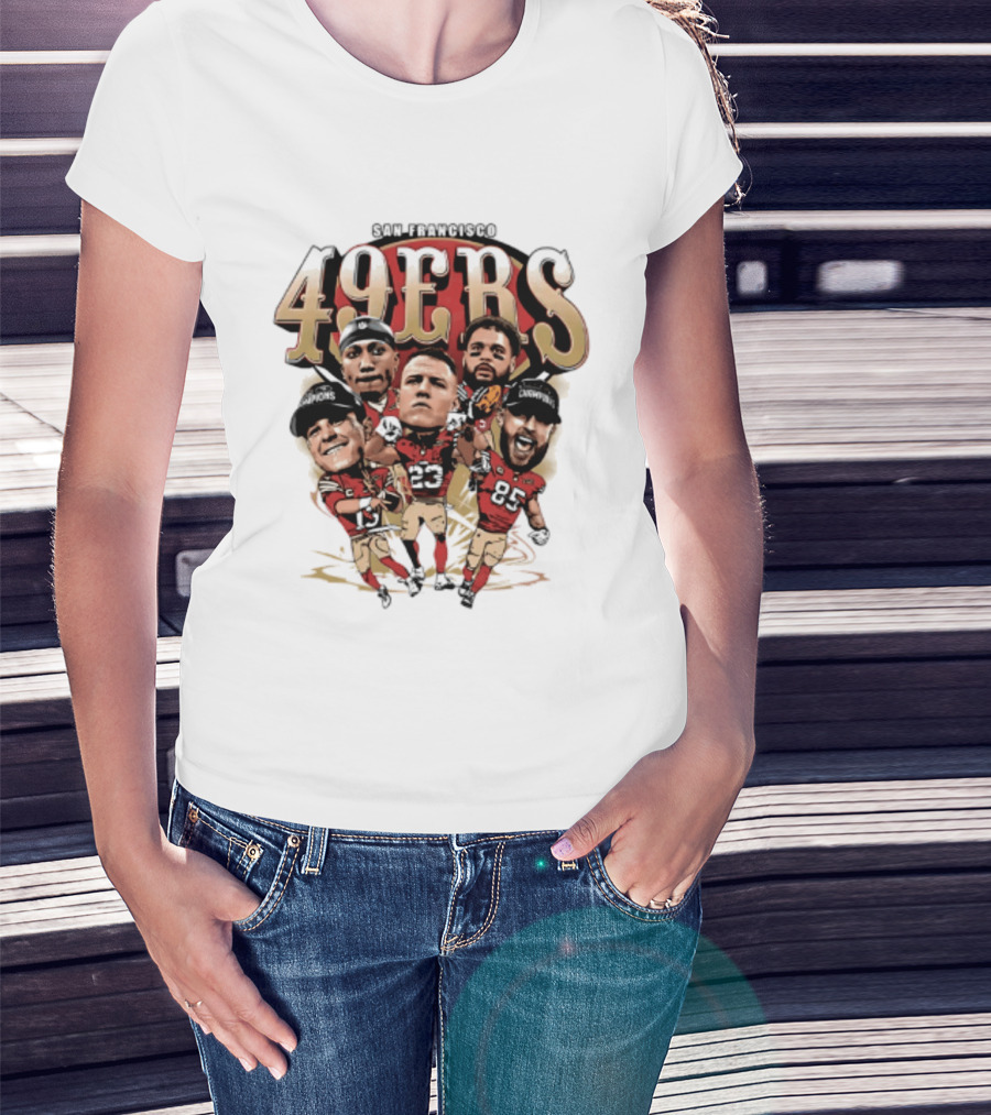 San Francisco 49ers 2026 Big Head Players NFL Football T-Shirt