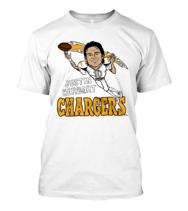 Justin Herbert Chargers Football Caricature Los Angeles T-Shirt