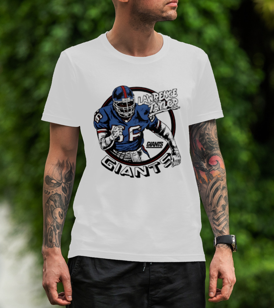 New York Giants Lawrence Taylor Football Player Vintage Pose T-Shirt