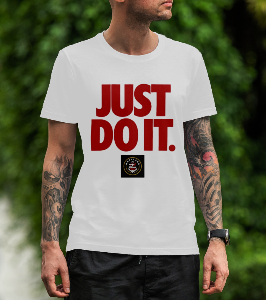 Maryland Charm Just Do It Red Text Black Circle T-Shirt