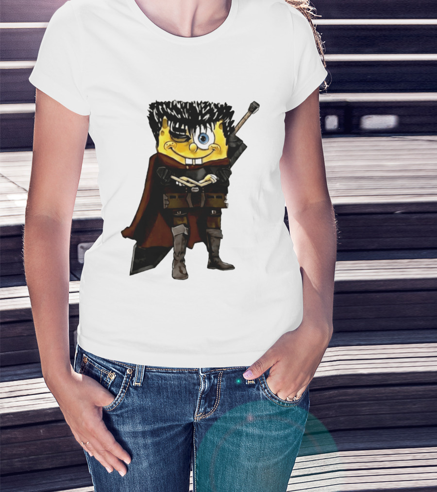 SpongeBob X Berserk Guts Crossover SpongeGuts SquarePants Character Mashup T-Shirt