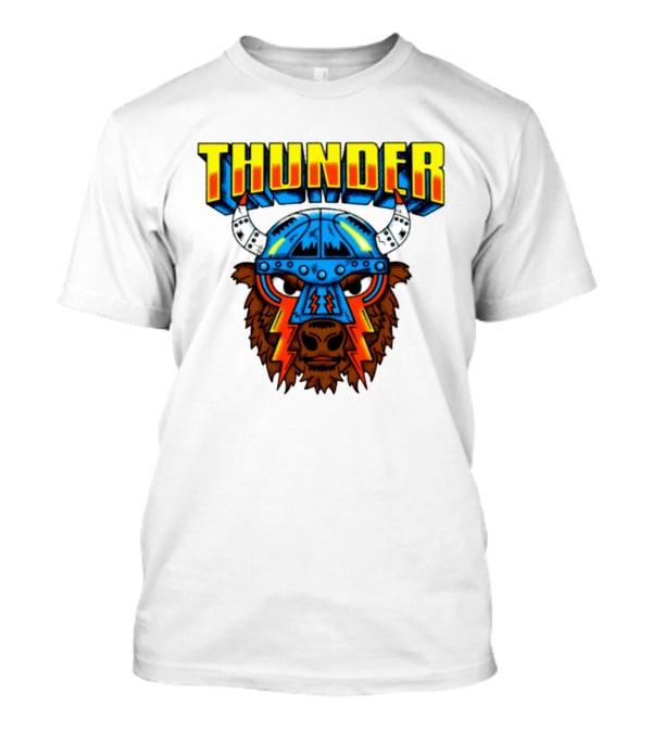 Thunder Buffalo Viking Helmet Bison Basketball T-Shirt