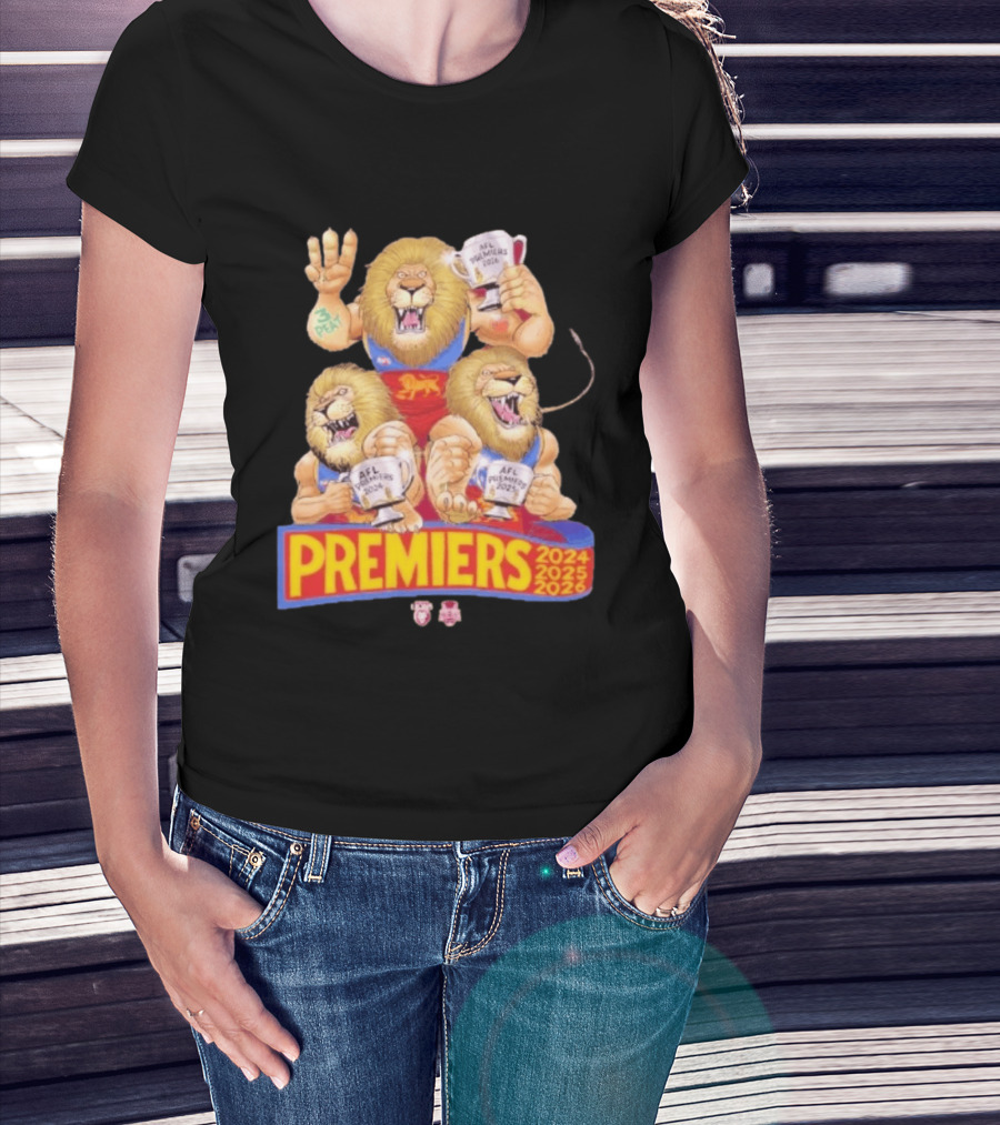 Brisbane Lions AFL Premiers 2024 2025 2026 Mark Knight T-Shirt
