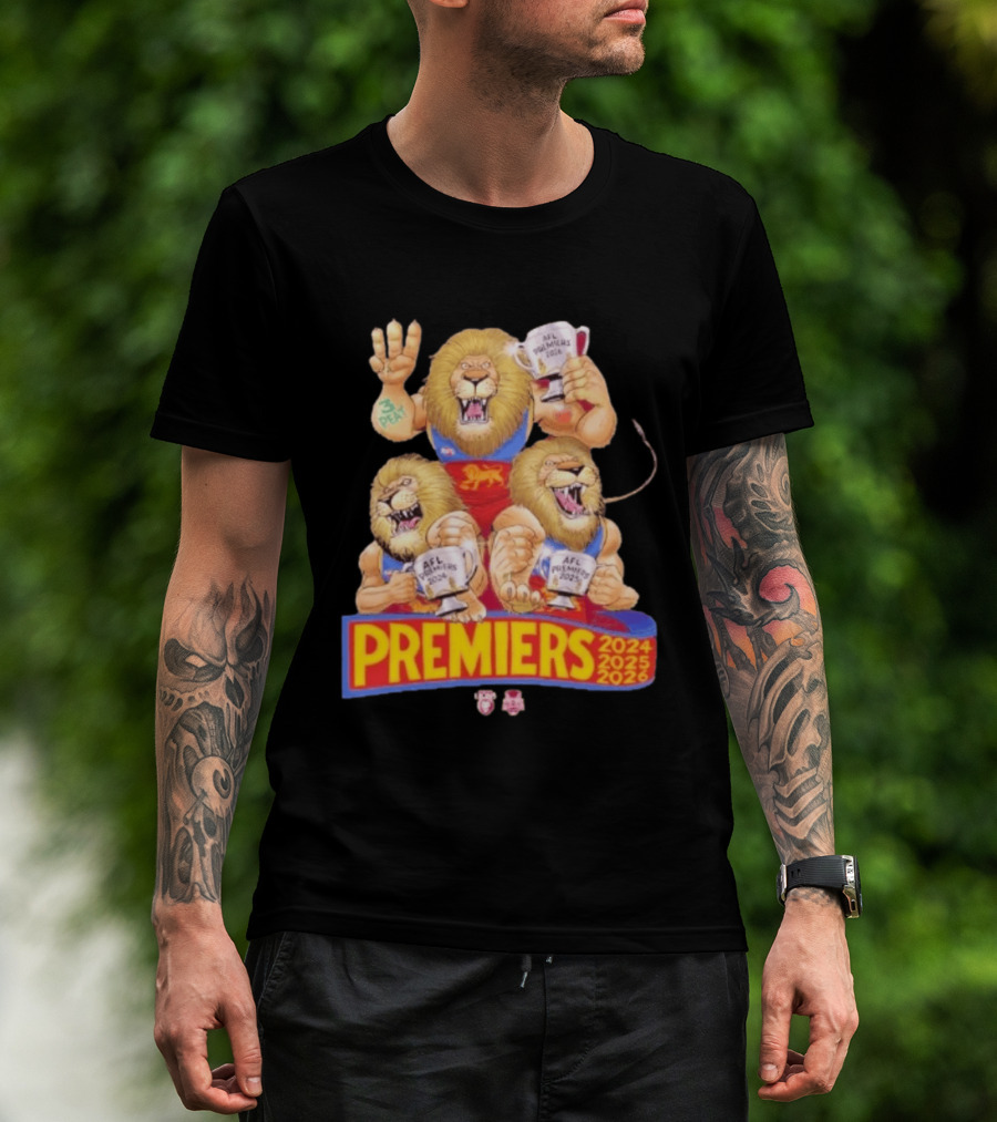Brisbane Lions AFL Premiers 2024 2025 2026 Mark Knight T-Shirt