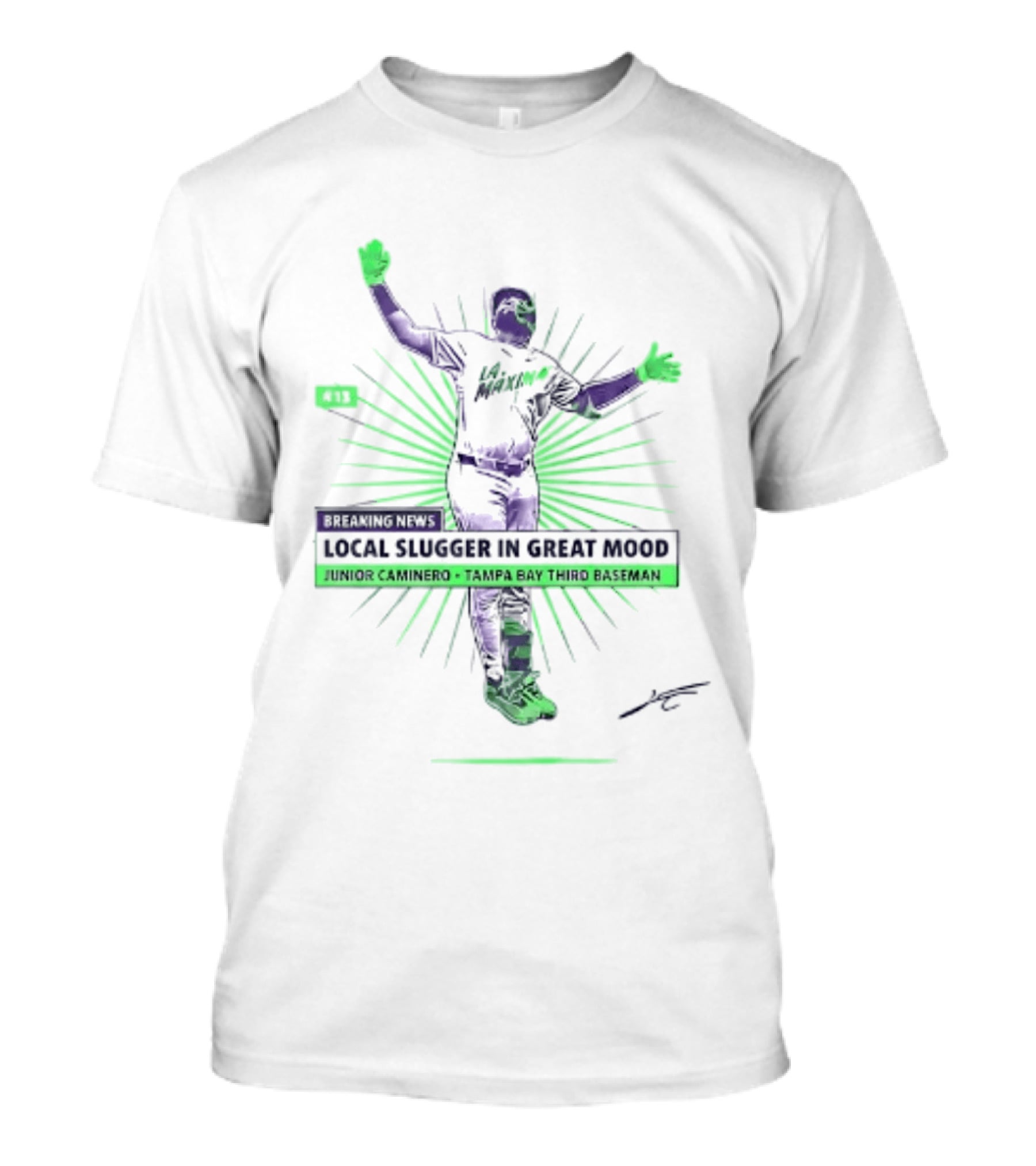 Junior Caminero Tampa Bay Third Baseman Local Slugger In Great Mood T-Shirt