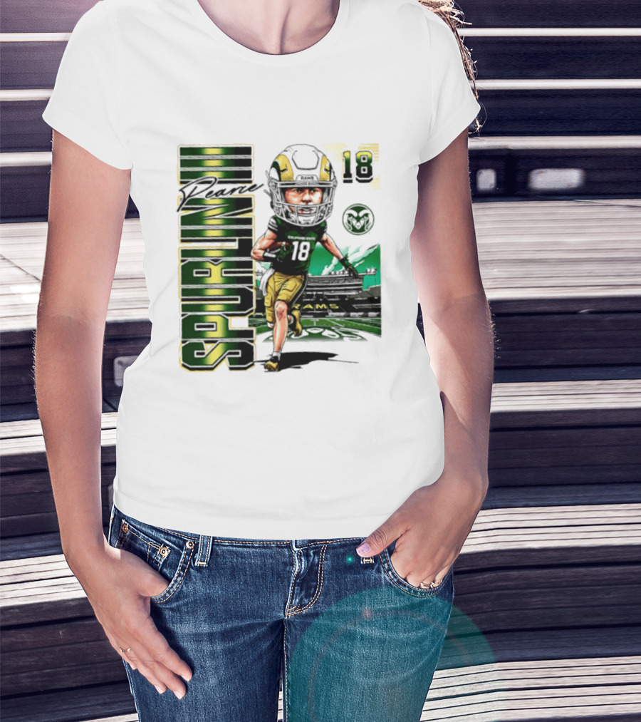 Pearce Spurlin III 18 Colorado State Rams NCAA Football Caricature T-Shirt