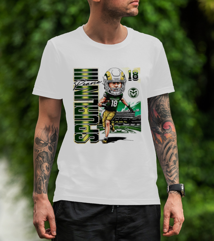 Pearce Spurlin III 18 Colorado State Rams NCAA Football Caricature T-Shirt