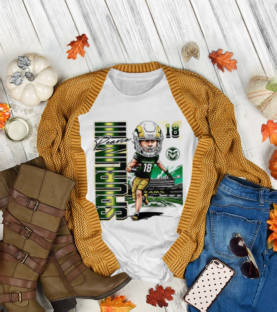 Pearce Spurlin III 18 Colorado State Rams NCAA Football Caricature T-Shirt