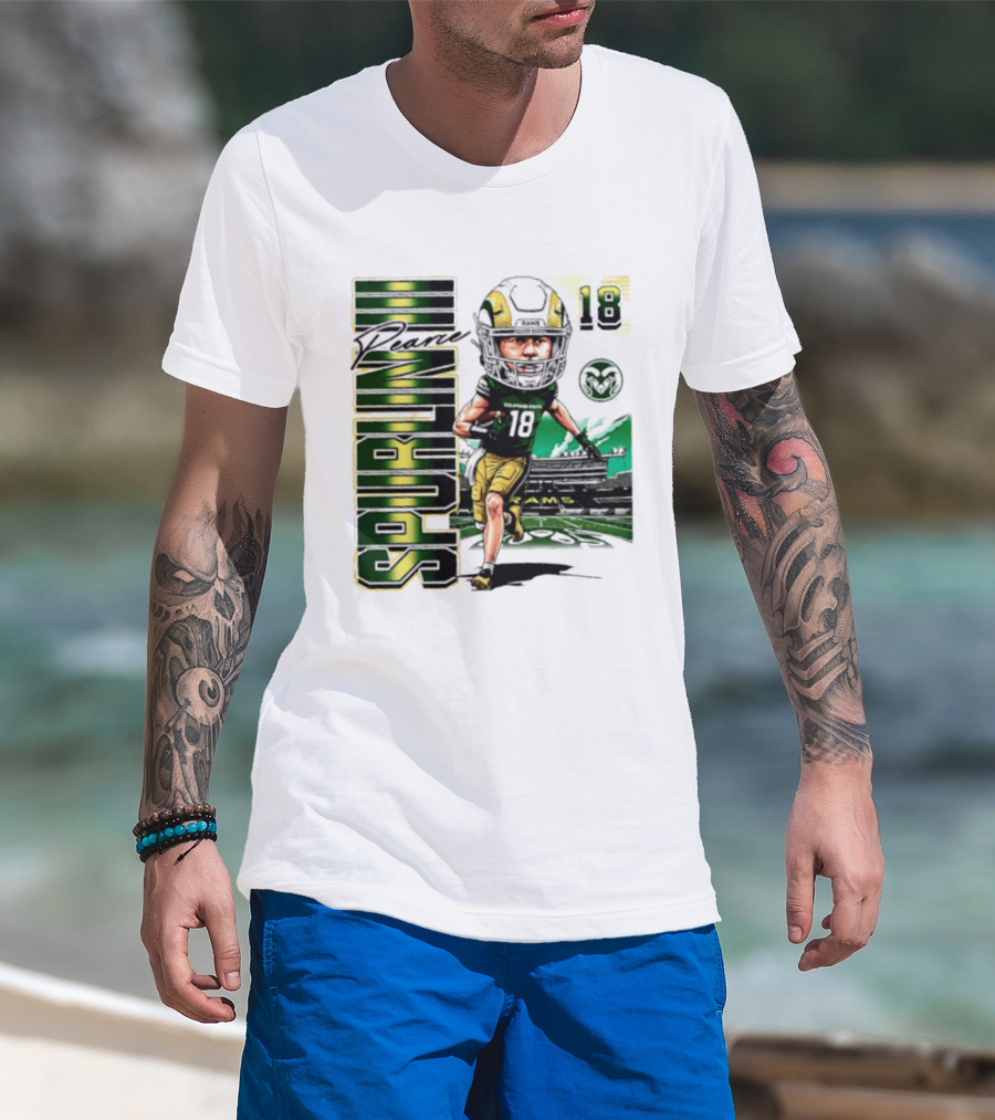 Pearce Spurlin III 18 Colorado State Rams NCAA Football Caricature T-Shirt