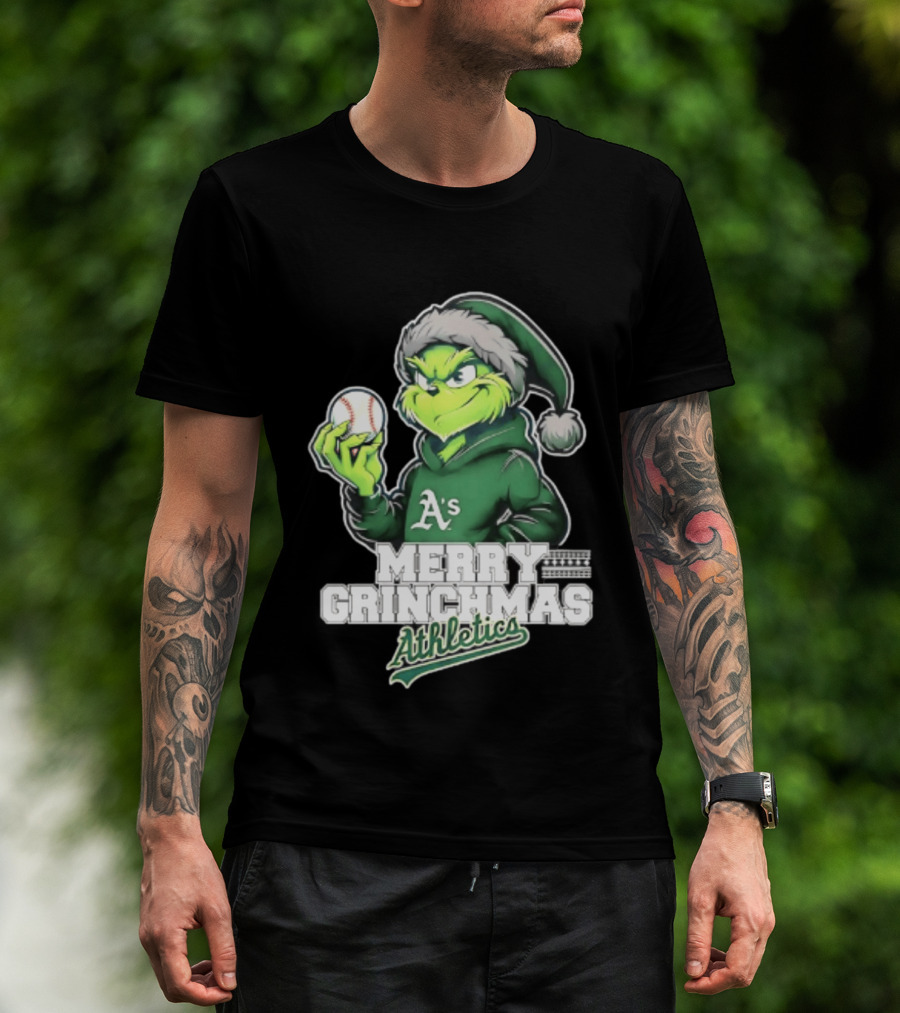 Merry Grinchmas Athletics Baseball Christmas 2026 T-Shirt