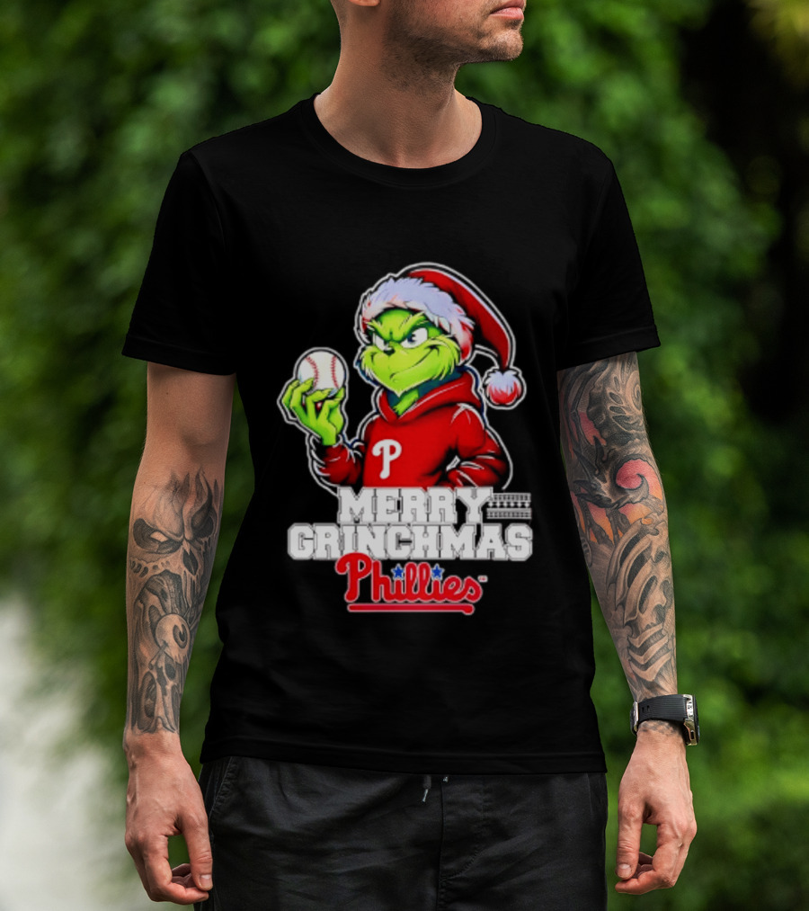 Merry Grinchmas Philadelphia Phillies Baseball Christmas 2026 T-Shirt