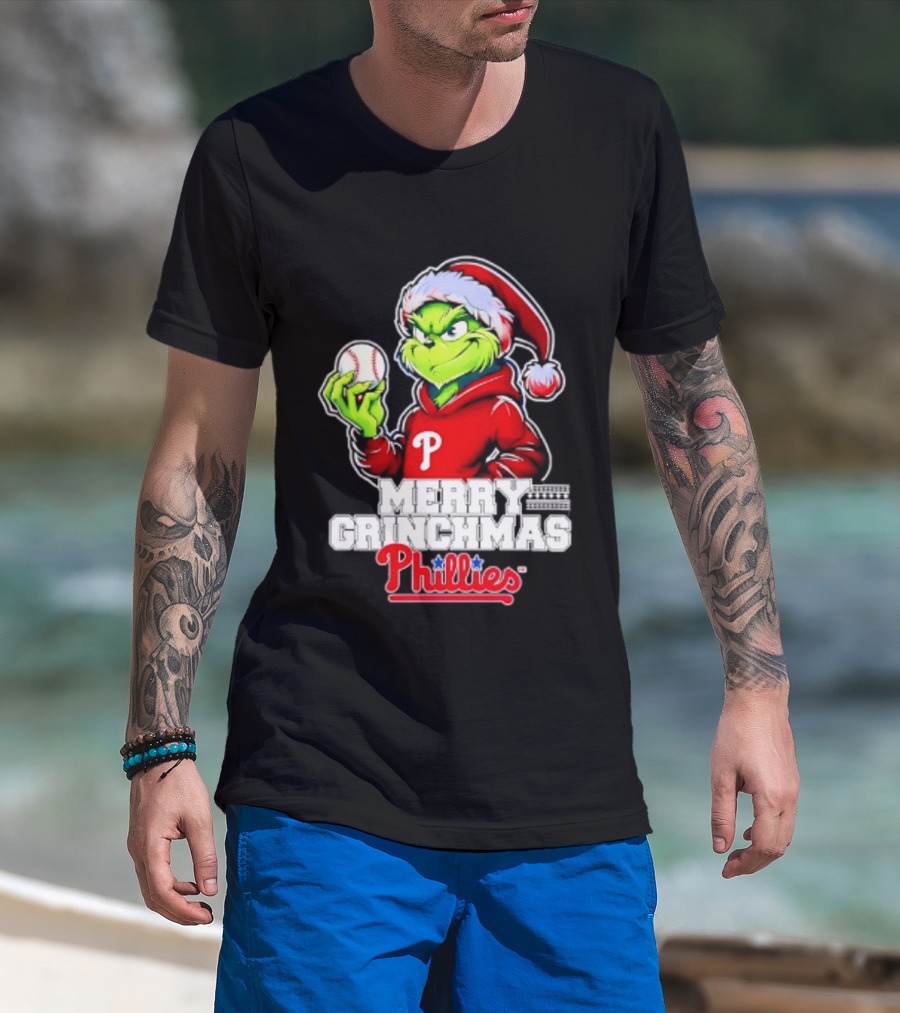 Merry Grinchmas Philadelphia Phillies Baseball Christmas 2026 T-Shirt