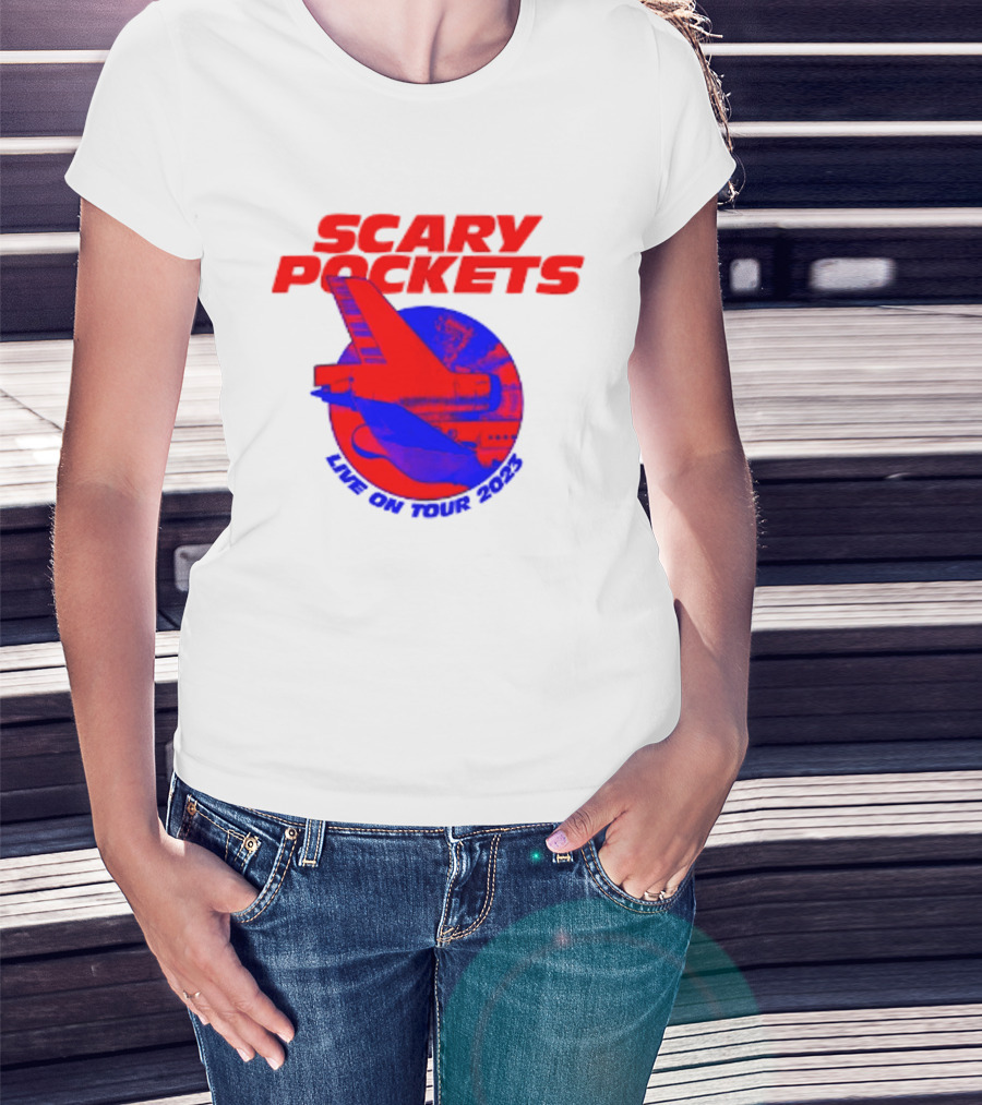 Scary Pockets Live On Tour 2023 Bold Red Airplane T-Shirt