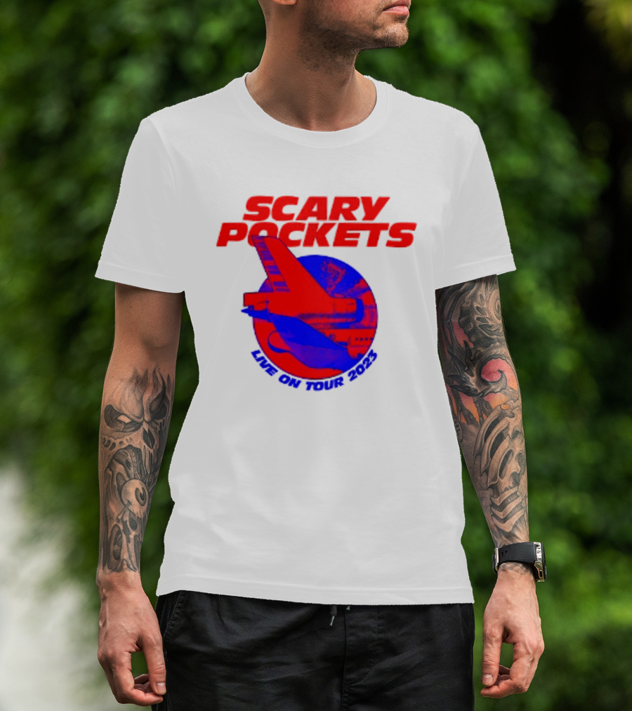 Scary Pockets Live On Tour 2023 Bold Red Airplane T-Shirt