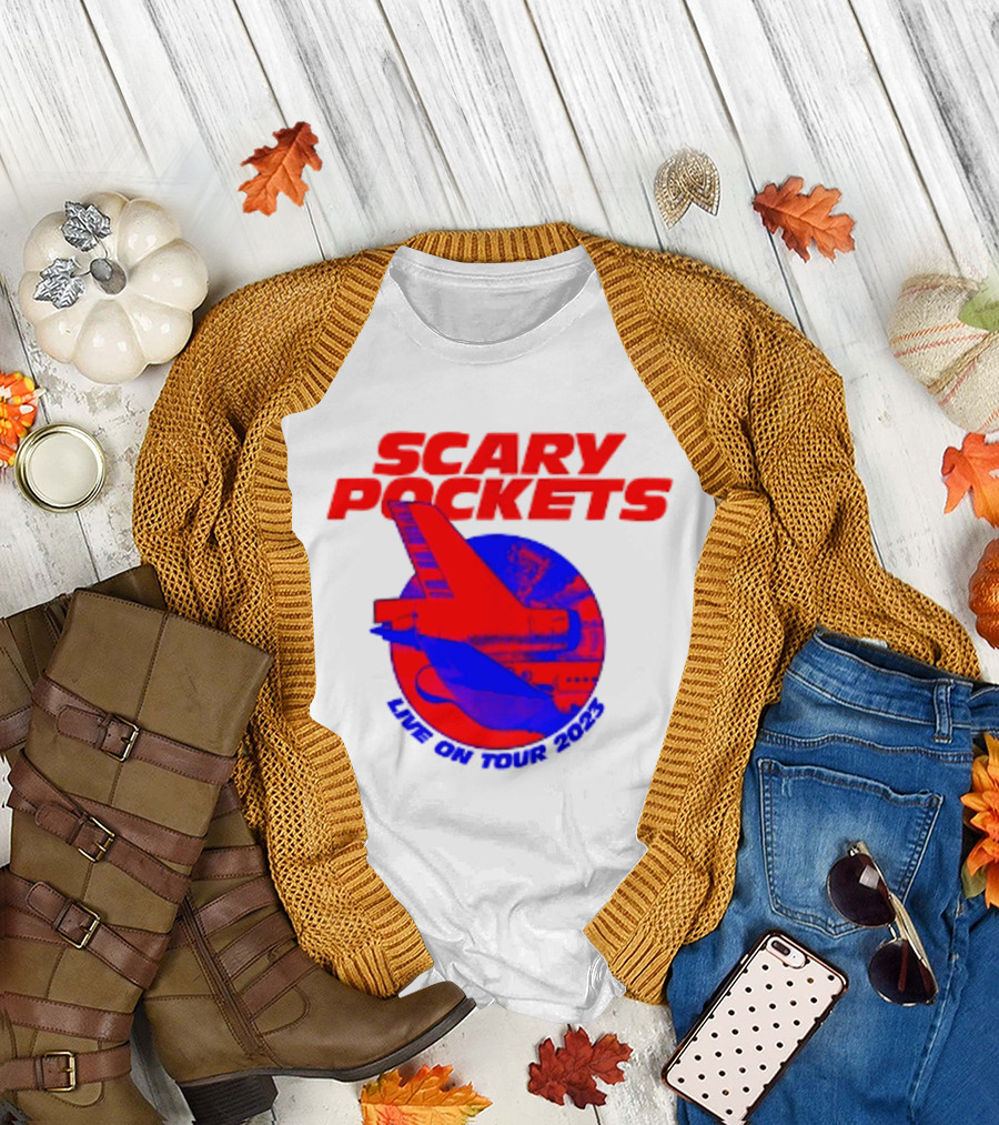 Scary Pockets Live On Tour 2023 Bold Red Airplane T-Shirt
