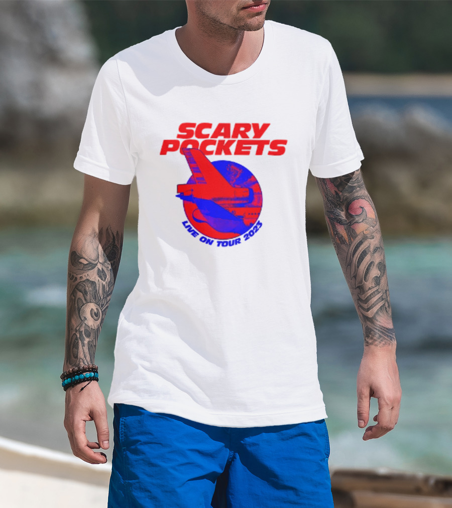 Scary Pockets Live On Tour 2023 Bold Red Airplane T-Shirt
