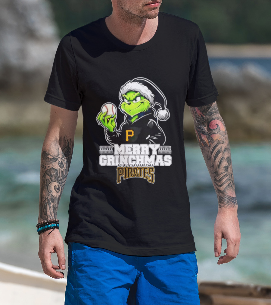 Merry Grinchmas Pittsburgh Pirates Baseball Christmas 2026 T-Shirt