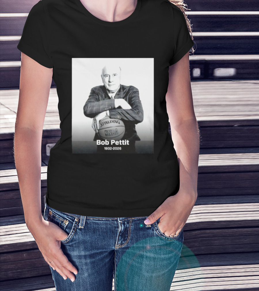 Bob Pettit 1932 2026 Spalding NBA Naismith Hall Of Famer T-Shirt