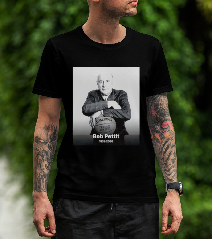 Bob Pettit 1932 2026 Spalding NBA Naismith Hall Of Famer T-Shirt